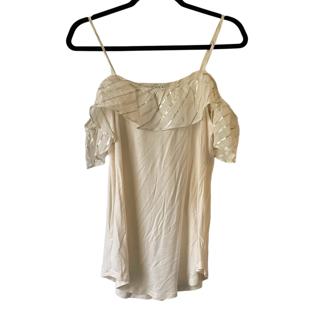 NWT LOFT camisole cold shoulder cream colored blouse top size small